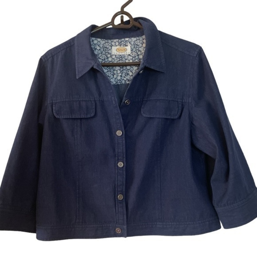Talbot  vintage large petite denim cropped chambray jacket